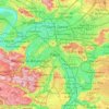 Topografische Karte Paris, Höhe, Relief
