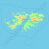 Topografische Karte Falklandinseln, Höhe, Relief