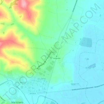 Topografische Karte Schiavo, Höhe, Relief