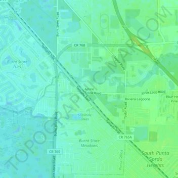 Topografische Karte Acline, Höhe, Relief