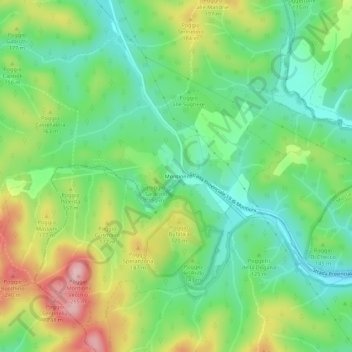 Topografische Karte Montioni, Höhe, Relief