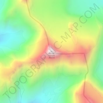Topografische Karte Mount Ulysses, Höhe, Relief
