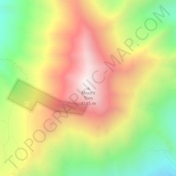 Topografische Karte Mount Tom, Höhe, Relief