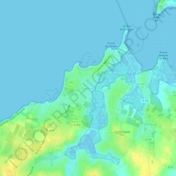 Topografische Karte Quimiac, Höhe, Relief