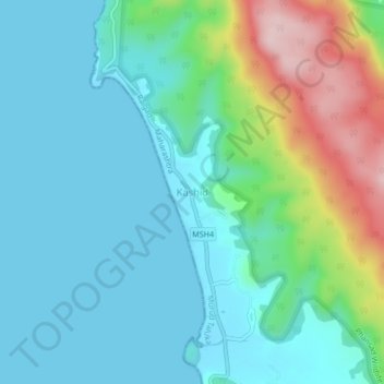 Topografische Karte Kashid, Höhe, Relief