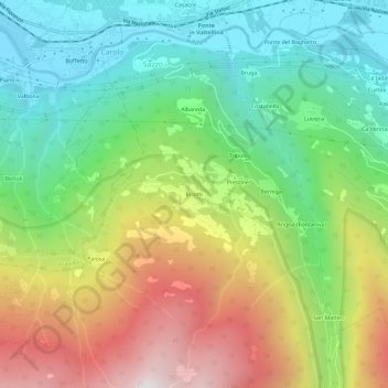 Topografische Karte Briotti, Höhe, Relief