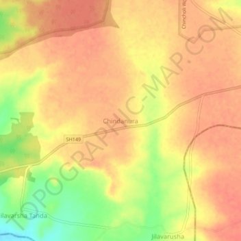 Topografische Karte Chindanura, Höhe, Relief