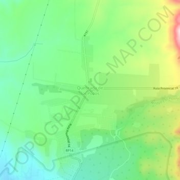 Topografische Karte Quebrada de los Pozos, Höhe, Relief
