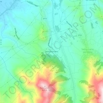 Topografische Karte Femminamorta, Höhe, Relief