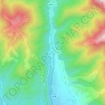Topografische Karte Pojorâta, Höhe, Relief