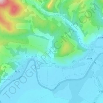 Topografische Karte Valea Goblii, Höhe, Relief