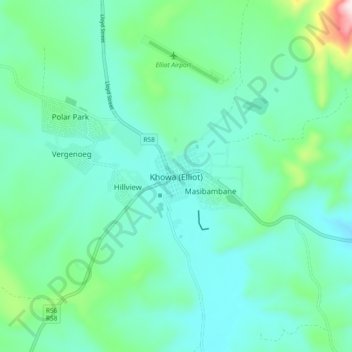 Topografische Karte Khowa (Elliot), Höhe, Relief