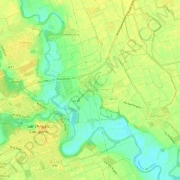 Topografische Karte Galeotta, Höhe, Relief