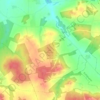 Topografische Karte Monte Cucco, Höhe, Relief