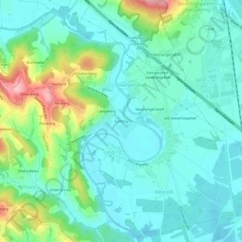 Topografische Karte Göttling, Höhe, Relief