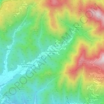 Topografische Karte Cergneu, Höhe, Relief