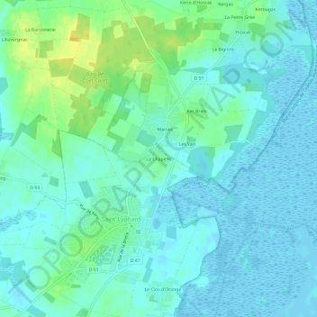 Topografische Karte La Chapelle, Höhe, Relief