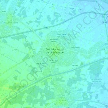Topografische Karte La Ville, Höhe, Relief