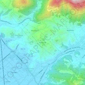 Topografische Karte Santa Lucia, Höhe, Relief