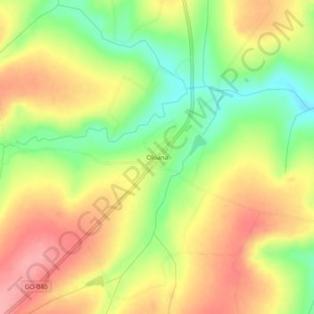 Topografische Karte Oloana, Höhe, Relief