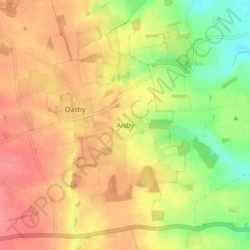 Topografische Karte Aisby, Höhe, Relief