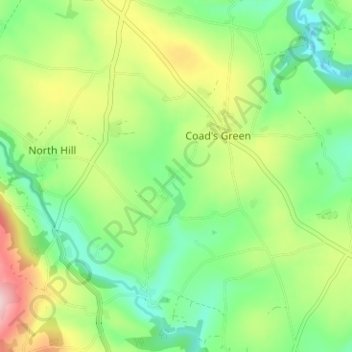 Topografische Karte Penhole, Höhe, Relief