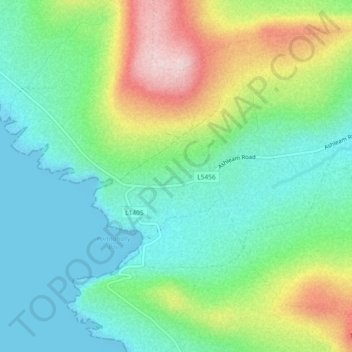 Topografische Karte Ashleam, Höhe, Relief