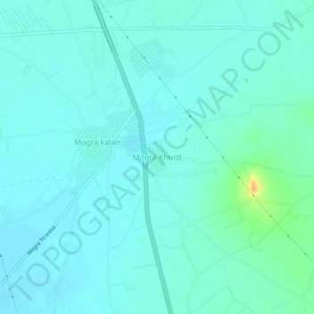 Topografische Karte Mogra Khurd, Höhe, Relief