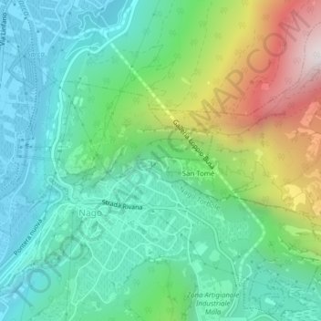 Topografische Karte Vignolo, Höhe, Relief