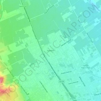 Topografische Karte Salvador, Höhe, Relief
