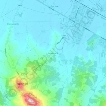 Topografische Karte Dorgagnano, Höhe, Relief