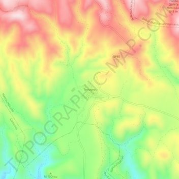 Topografische Karte Terraseo, Höhe, Relief