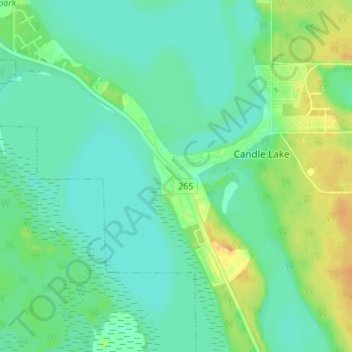 Topografische Karte Candle Lake, Höhe, Relief