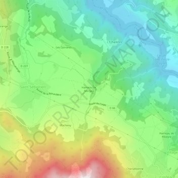 Topografische Karte Hameau de Morgea, Höhe, Relief