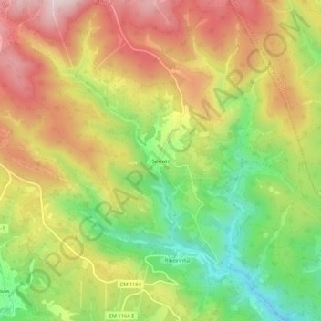 Topografische Karte Sevivas, Höhe, Relief