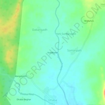 Topografische Karte Kondhana, Höhe, Relief