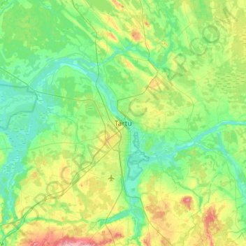 Topografische Karte Dorpat, Höhe, Relief
