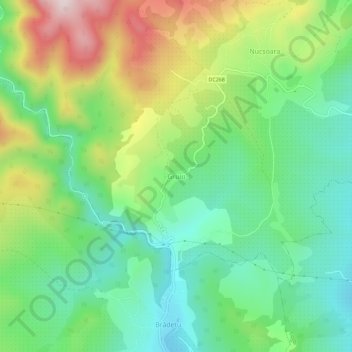 Topografische Karte Gruiu, Höhe, Relief