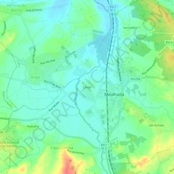 Topografische Karte Cardal, Höhe, Relief