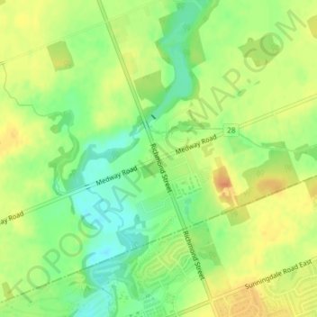 Topografische Karte Arva, Höhe, Relief