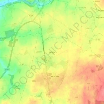 Topografische Karte La Barre, Höhe, Relief