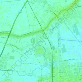 Topografische Karte Granzette, Höhe, Relief