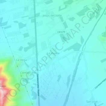 Topografische Karte La Huaca, Höhe, Relief