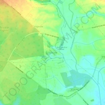 Topografische Karte Spinacceto, Höhe, Relief