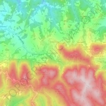 Topografische Karte Sant'Albano, Höhe, Relief