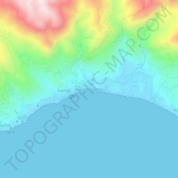 Topografische Karte Keratokambos, Höhe, Relief