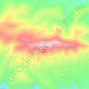 Topografische Karte Pico del Ave, Höhe, Relief