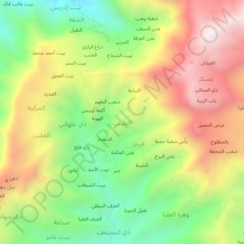 Topografische Karte الطيني, Höhe, Relief