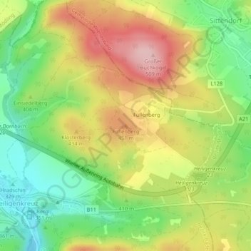Topografische Karte Füllenberg, Höhe, Relief