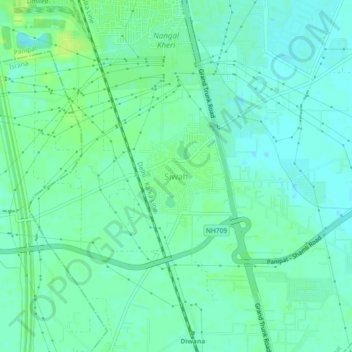 Topografische Karte Siwah, Höhe, Relief